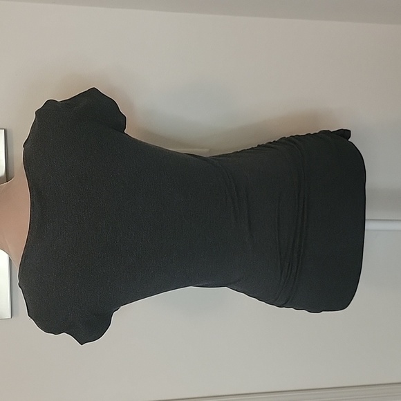 Express, Size S, Dark Gray Short Sleeved, Ruched Side Shirt, EUC - Picture 4 of 7